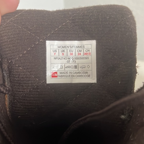 North Face Brown Leather Lace Up Boots - Picture 4 of 5